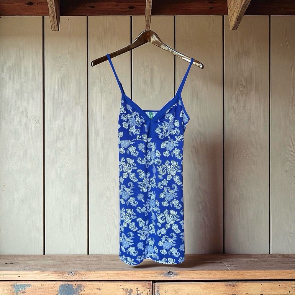 Laura Ashley Womens Size Large Nightgown Slip Dress Blue Floral